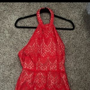 Halter neck red romper. Perfect for the fourth